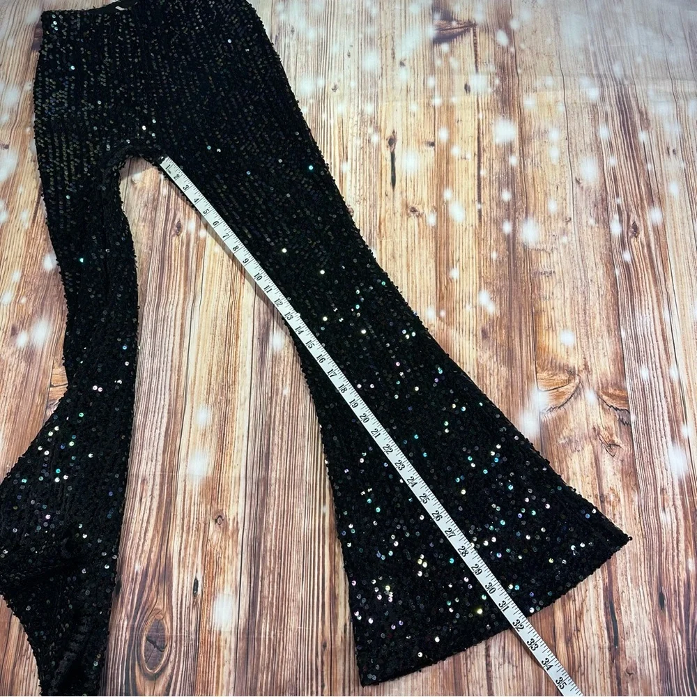 NWT Free People Sequin Slim Pull On Flare Pants Size XS